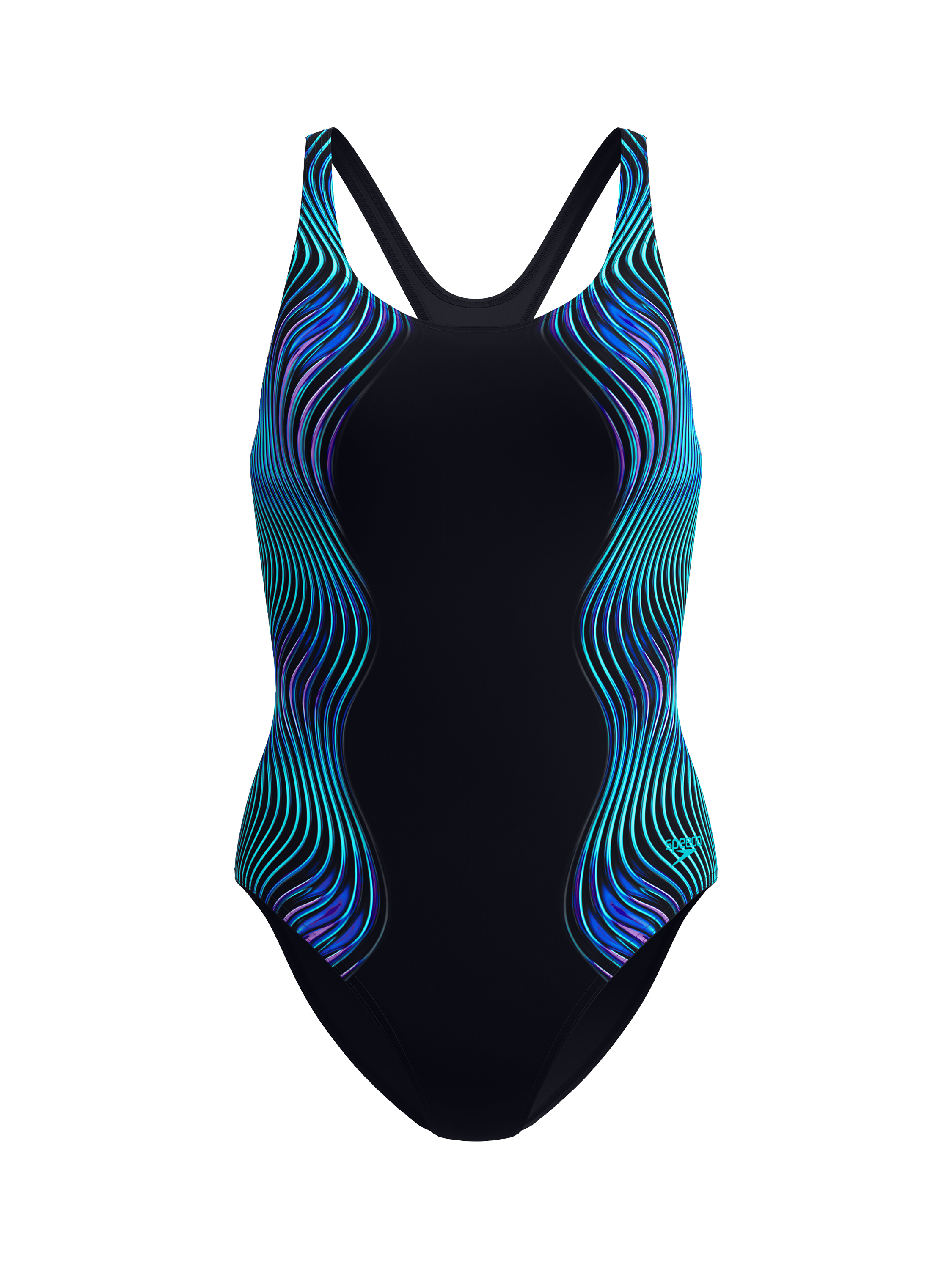 Product image 1 of 4, which shows Speedo Print Medalist Swimsuit, Anthracite, 32