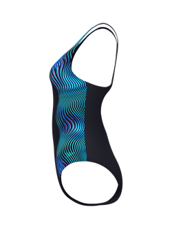 Speedo Print Medalist Swimsuit, Anthracite - view 2, Anthracite