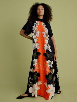 FLORERE High Neck Floral Maxi Dress, Multi, Multi