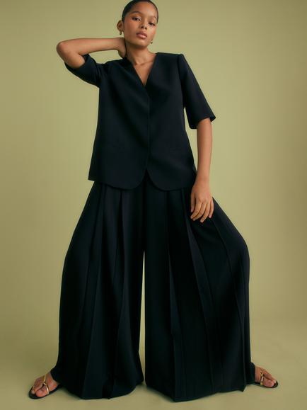 FLORERE Short Sleeve Blazer, Black - view 2, Black