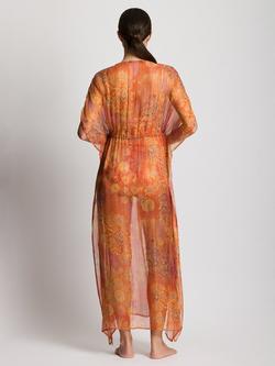 Ralph Lauren Midi Kaftan, Orange/Multi - view 2, Orange/Multi