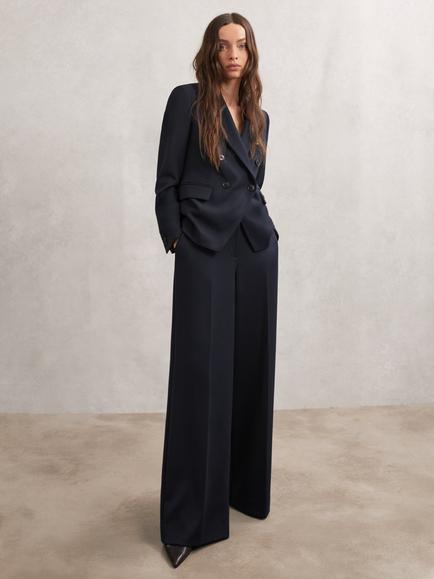Reiss Petite Gabi Asymmetric Blazer, Navy, Navy