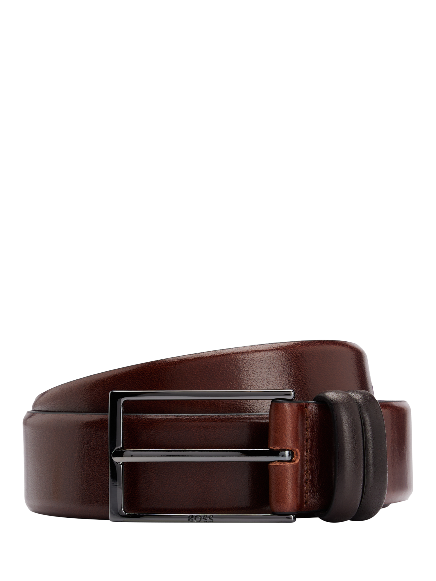 Product image 1 of 4, which shows HUGO BOSS Carmello Leather Belt, Medium Brown, 30