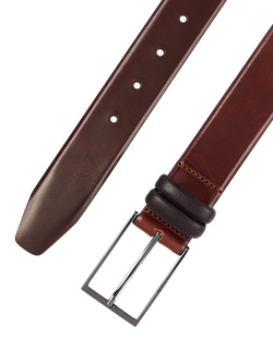 HUGO BOSS Carmello Leather Belt - view 2, Medium Brown