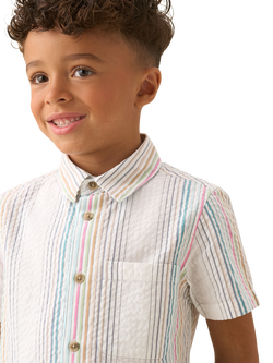 Angel & Rocket Kids' Seersucker Shirt, Multi - view 2, Multi