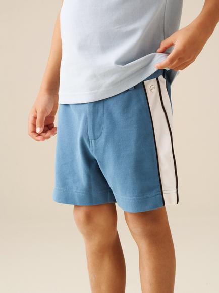 Angel & Rocket Kids' Cotton Pique Shorts, Blue, Blue