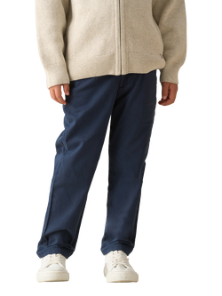 Angel & Rocket Kids' Cotton Rich Slim Fit Chinos, Blue, Blue