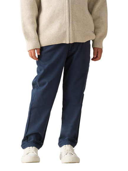 Angel & Rocket Kids' Cotton Rich Slim Fit Chinos, Blue, Blue
