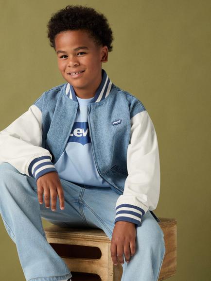 Levi's Kids' Denim Bomber Jacket, Vibe Check, Vibe Check
