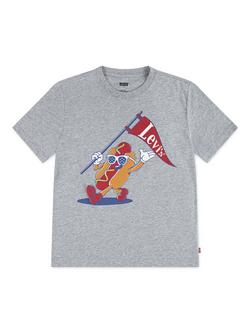 Levi's Kids' Parading Hot Dog T-Shirt, Grey Heather, Grey Heather