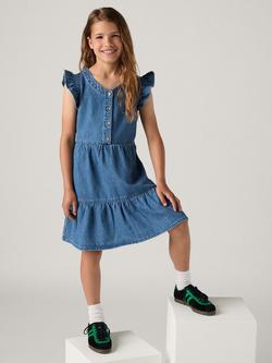 Levi's Kids' Button Up Denim Dress, Blue, Dance Around