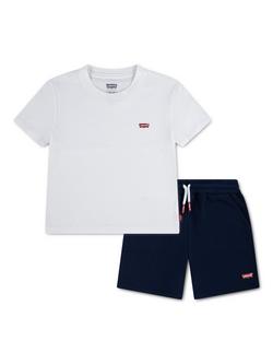 Levi's Kids' Logo T-Shirt and Shorts Set, Bright White, Bright White