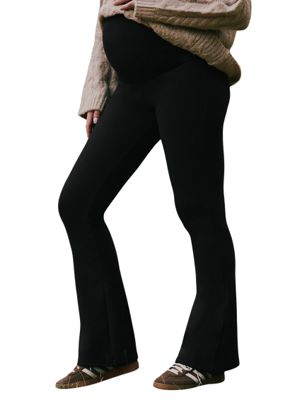 Lovall Flared Maternity Leggings, Black, Black