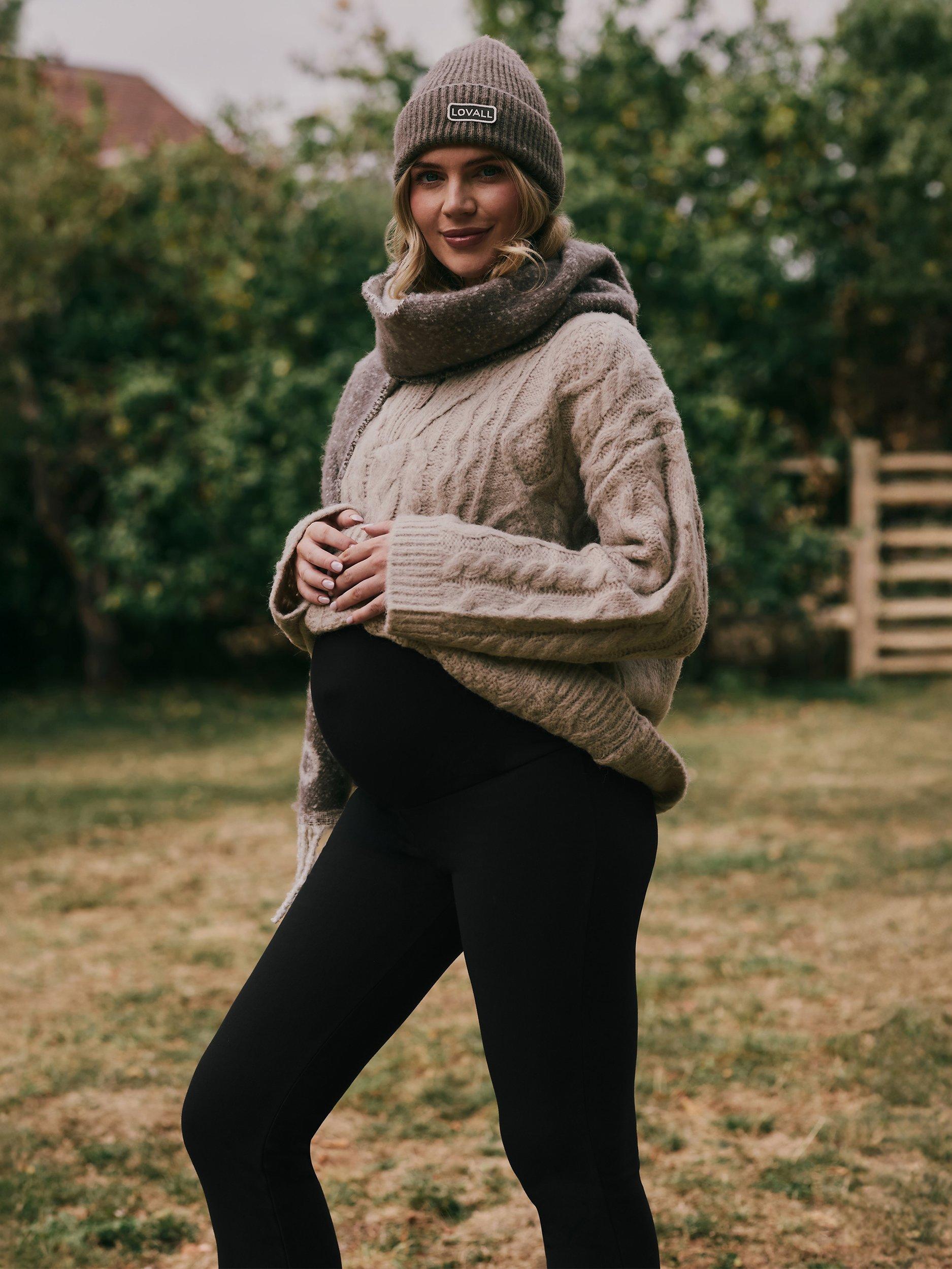 Product image 4 of 6, which shows Lovall Flared Maternity Leggings, Black, 6