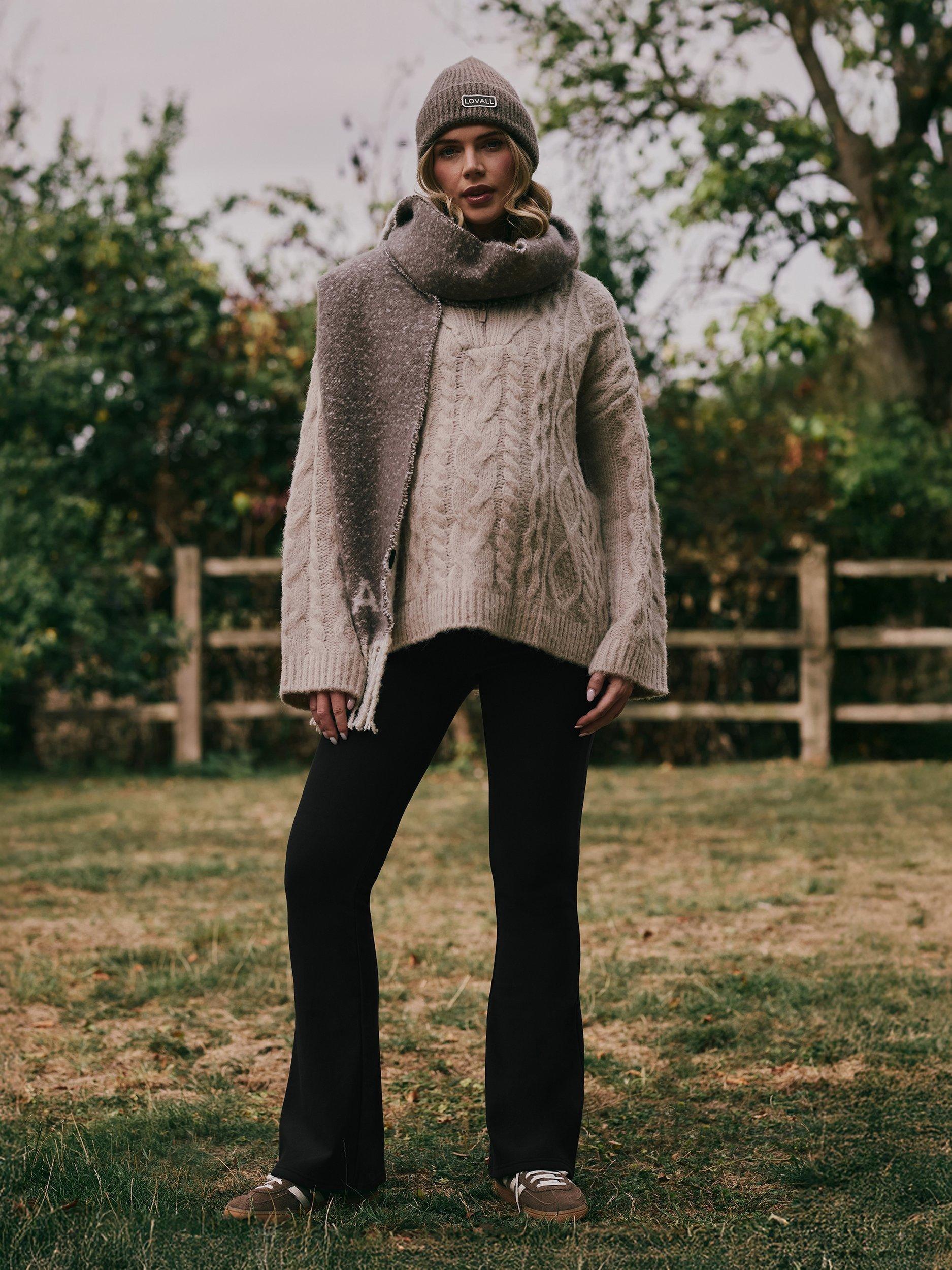 Product image 5 of 6, which shows Lovall Flared Maternity Leggings, Black, 6