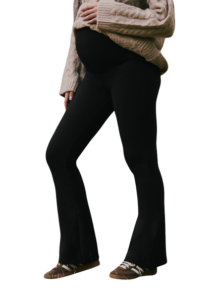 Lovall Flared Maternity Leggings, Black, Black