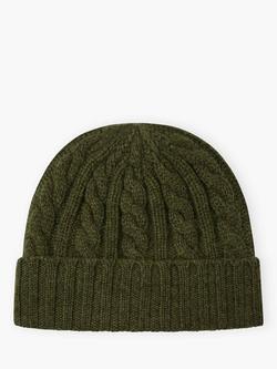 Brora Cashmere Cable Knit Beanie Hat, Sorrel