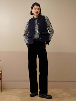 Brora Cashmere Folk Fair Isle Jumper, Navy/Multi - view 2, Navy/Multi