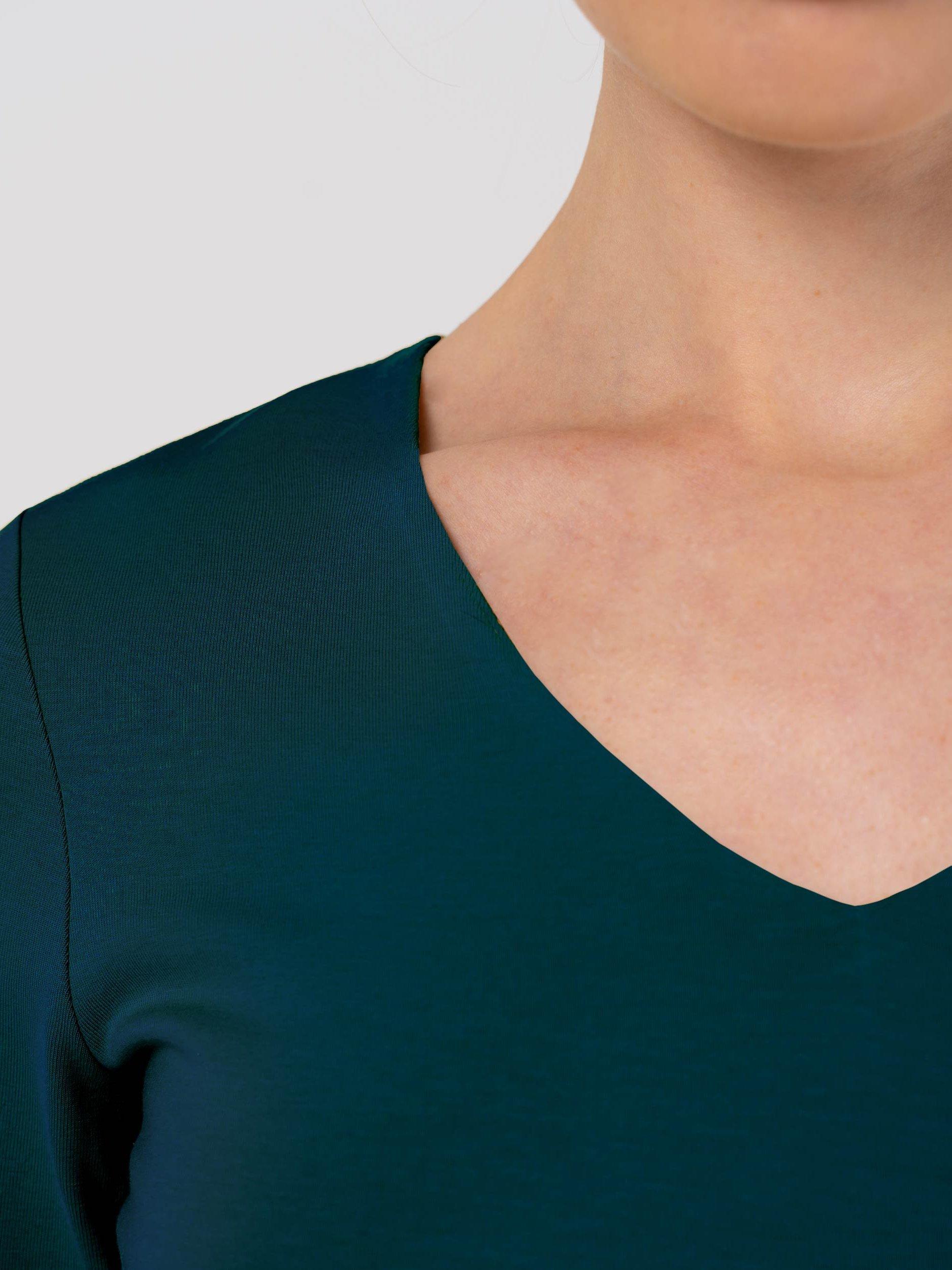 Product image 4 of 4, which shows Celtic & Co. Darcey V Neck Cotton Blend Top, Marine Navy, 8