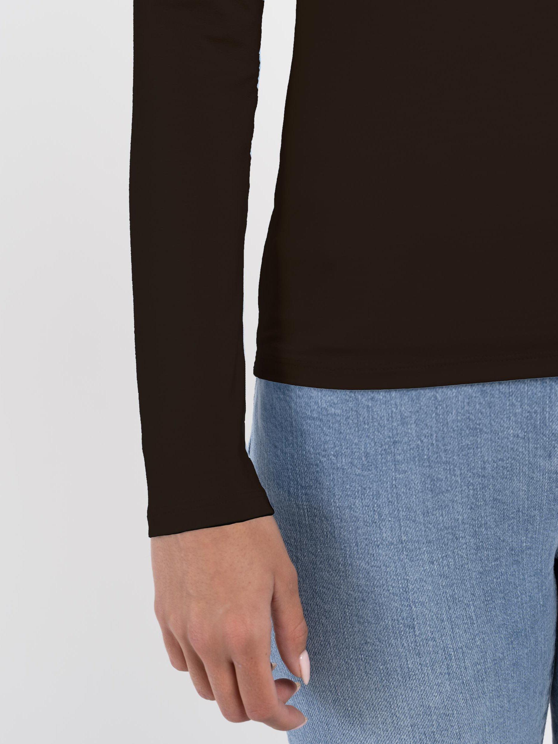 Product image 4 of 5, which shows Celtic & Co. Jodi Square Neck Long Sleeve Top, Espresso, 8