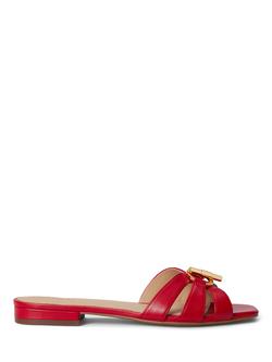 Lauren Ralph Lauren Blaike Leather Slider Sandals, Red, Red