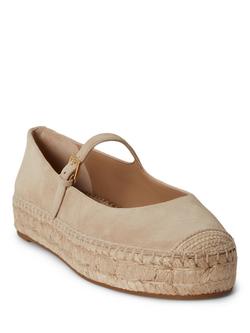 Lauren Ralph Lauren Luize Suede Mary Jane Espadrilles, Birch - view 2, Birch