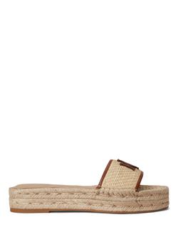 Lauren Ralph Lauren Polly Raffia Slider Sandals, Tan, Tan