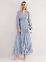 Phase Eight Collection 8 Trish Mesh Beaded Maxi Dress, Light Blue