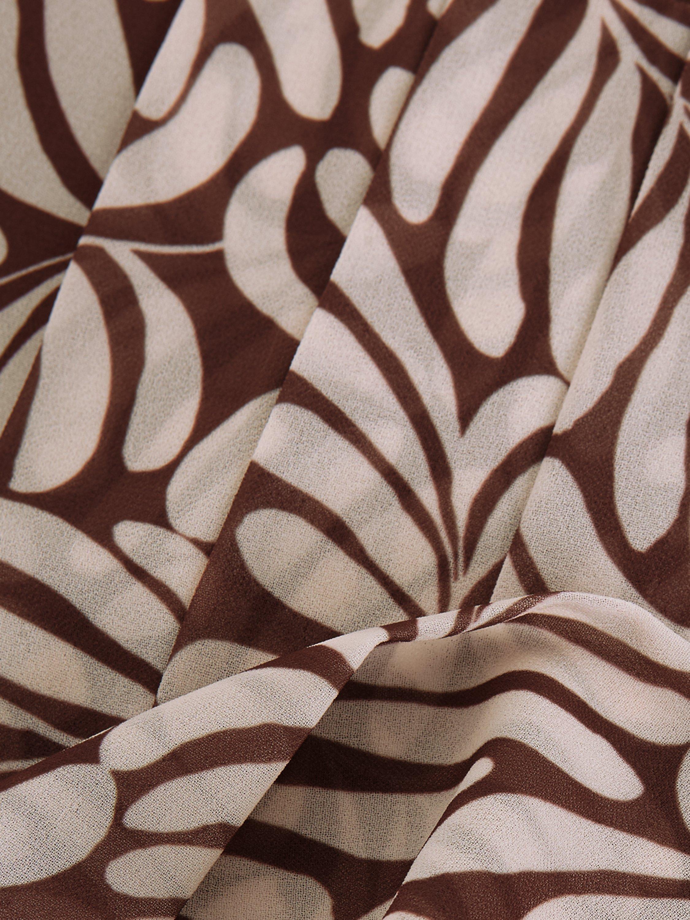 Product image 6 of 8, which shows Phase Eight Petite Janine Leaf Print Jumpsuit, Latte, 10