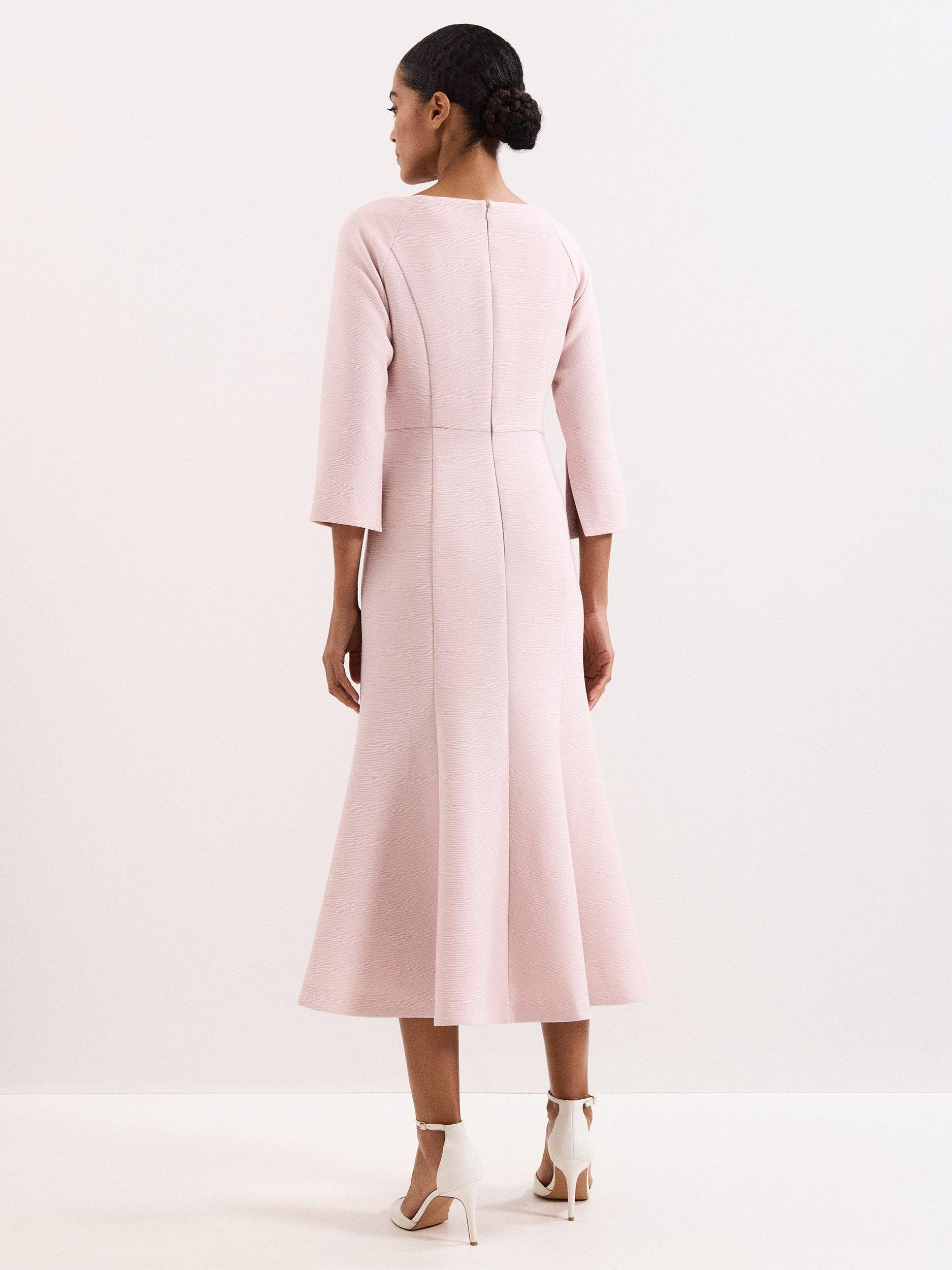Product image 2 of 9, which shows Phase Eight Petite Sienna Dress, Pale Pink, 10
