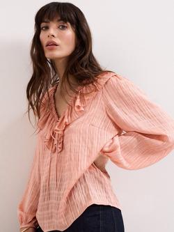 Phase Eight Sidney Ruffle Blouse, Orange, Orange