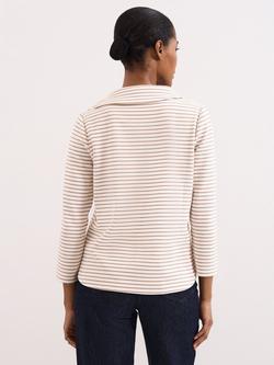 Phase Eight Remy Stripe Textured Top, Camel - view 2, Camel