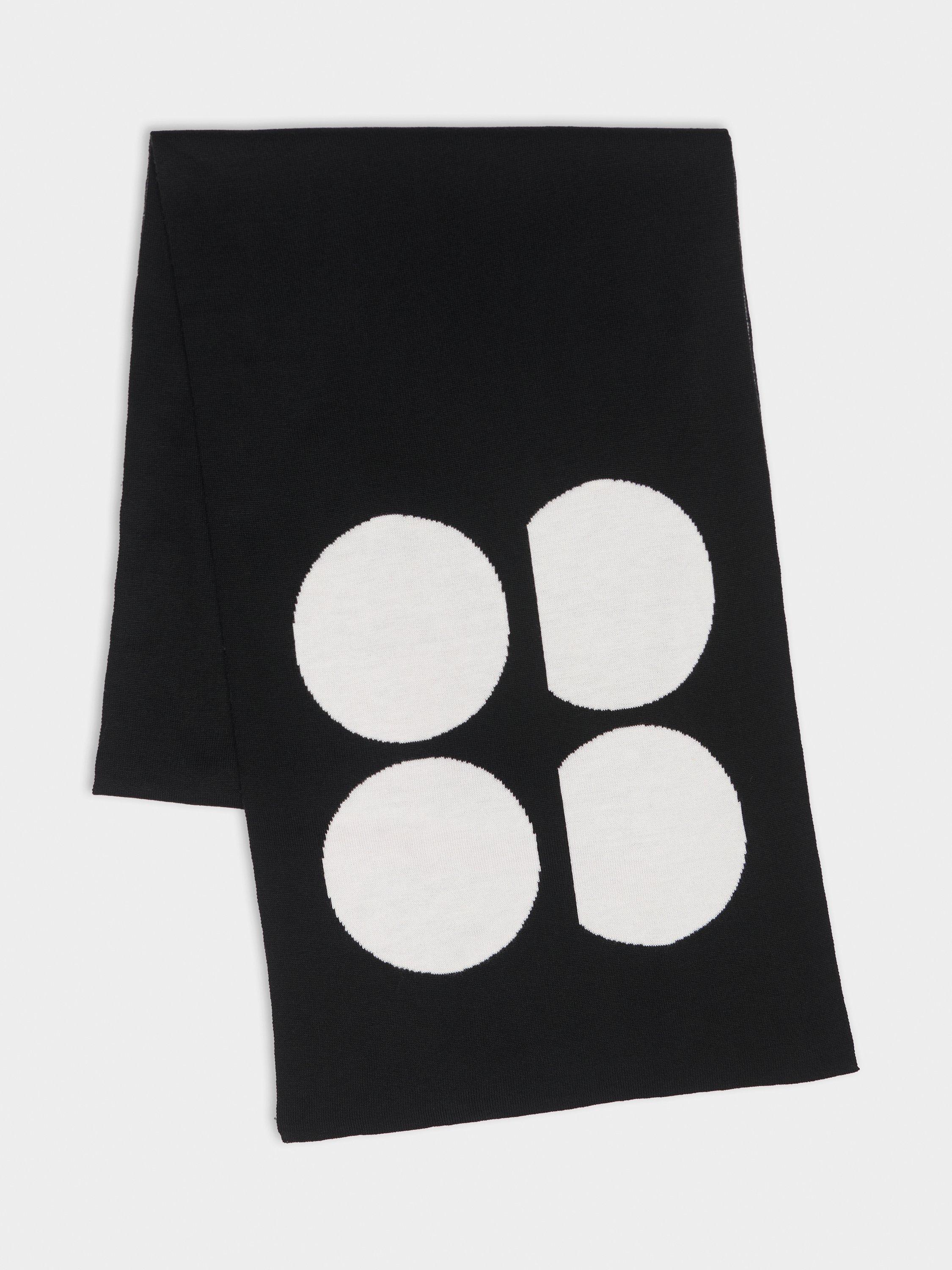 Product image 1 of 5, which shows Sweaty Betty Oversized Logo Scarf, Black/White, One Size