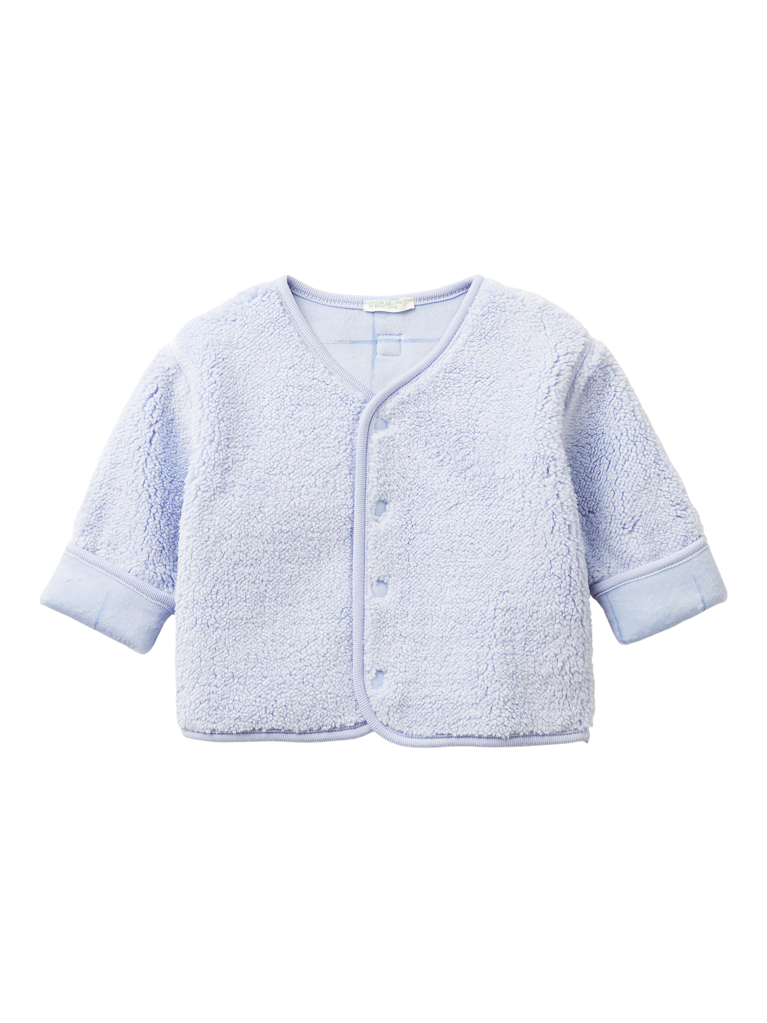 Product image 1 of 3, which shows Benetton Baby Reversible Cardigan Jacket, Blue, 1-3 months