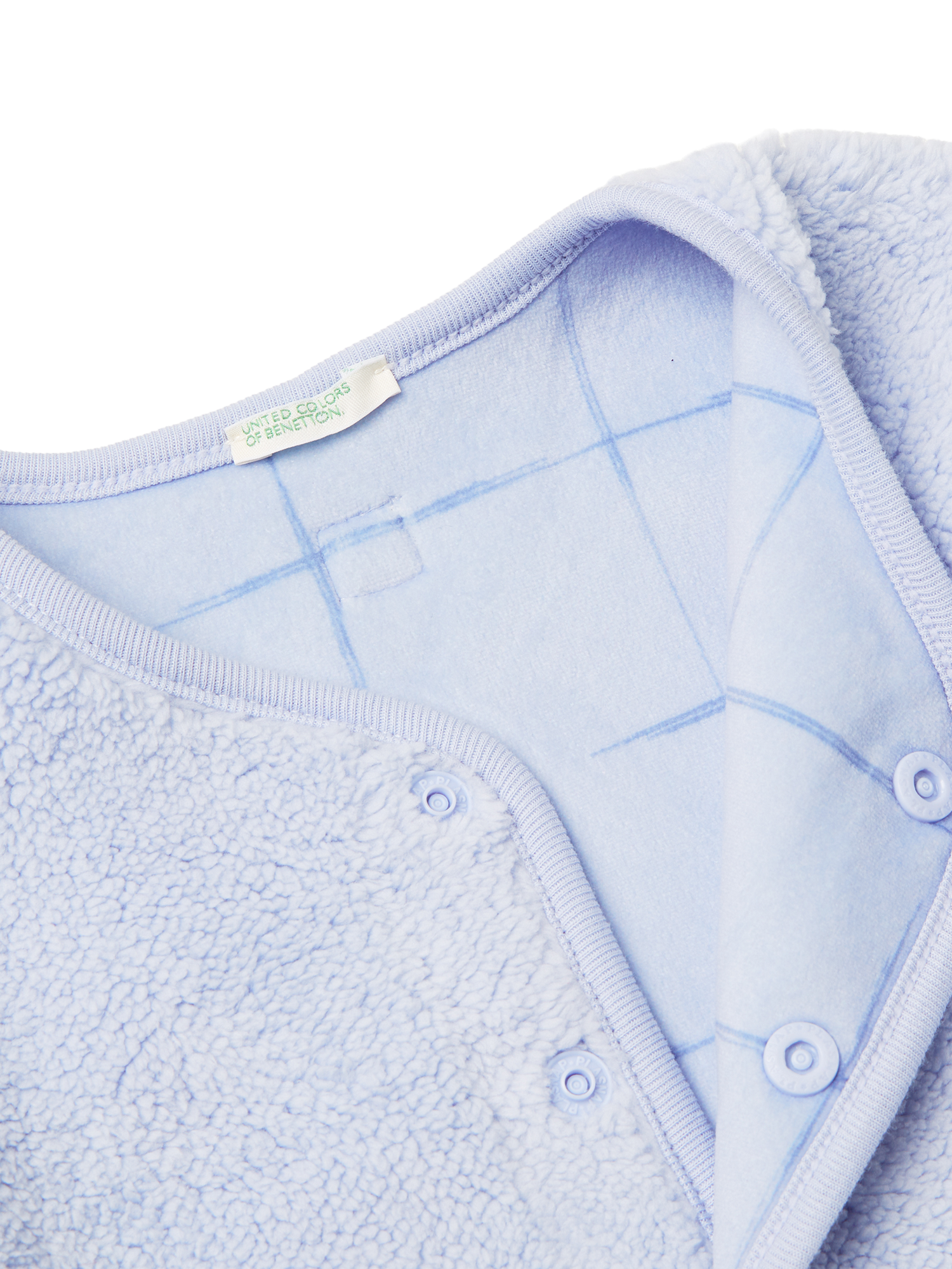 Product image 3 of 3, which shows Benetton Baby Reversible Cardigan Jacket, Blue, 1-3 months