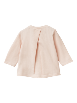 Benetton Kids' Cotton Blend Long Sleeved T-Shirt, Pink - view 2, Pink