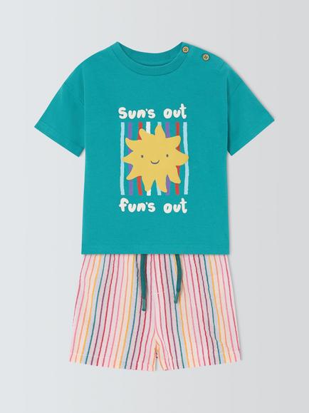 John Lewis Baby Sun's Out T-Shirt and Shorts Set, Multi, Multi
