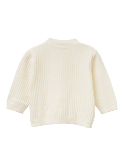 Benetton Baby Knitted Long Sleeved Cardigan, White - view 2, White