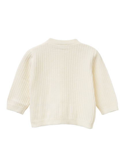 Benetton Baby Knitted Long Sleeved Cardigan, White - view 2, White