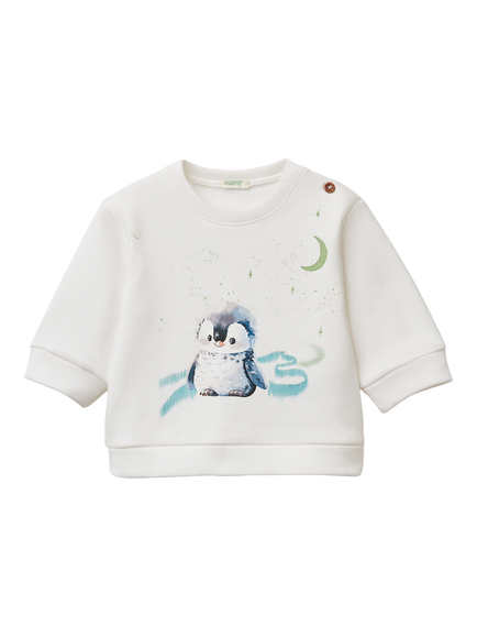 Benetton Baby Crew Neck Jumper, White, White