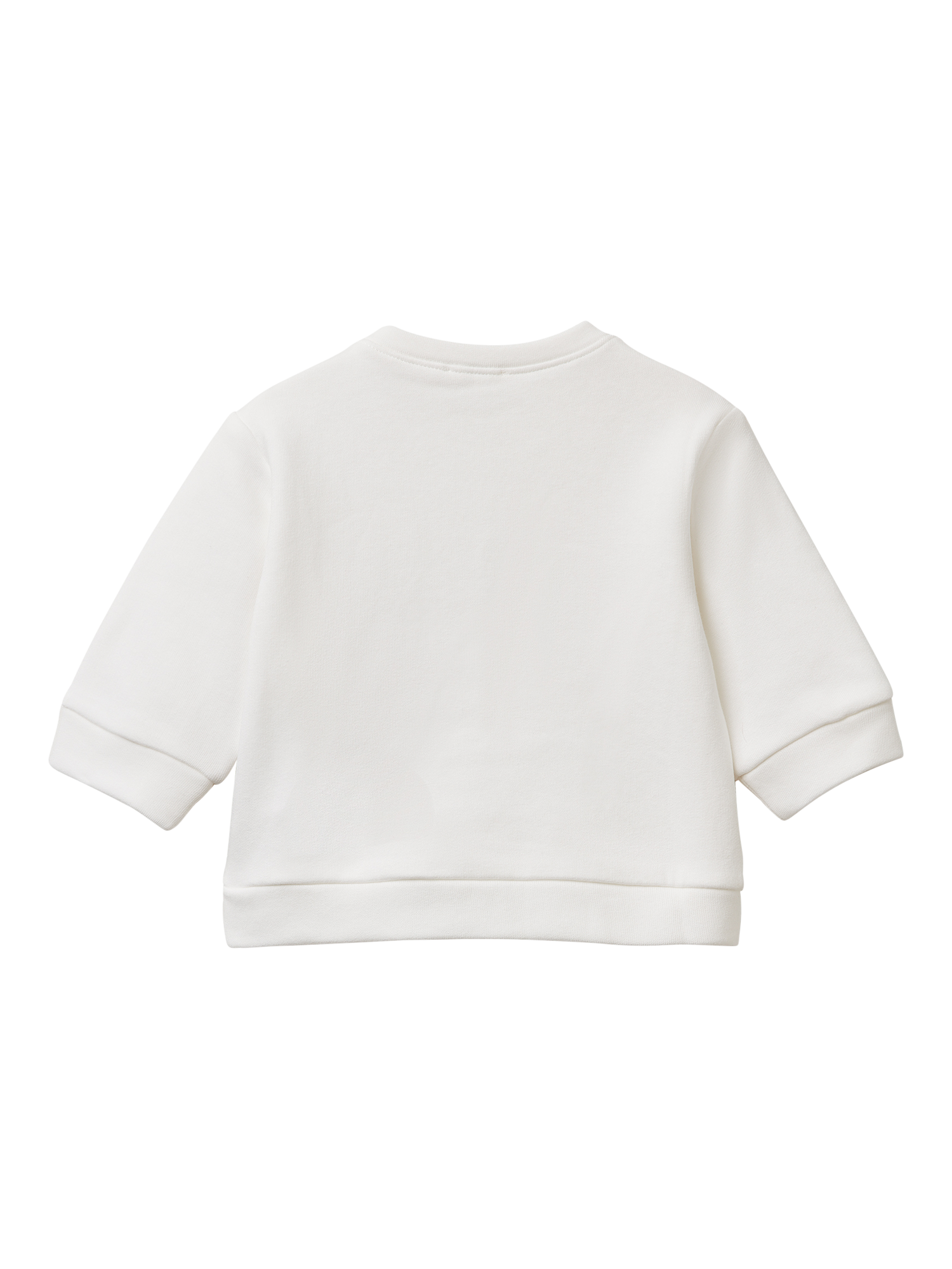 Product image 2 of 3, which shows Benetton Baby Crew Neck Jumper, White, 0-1 months