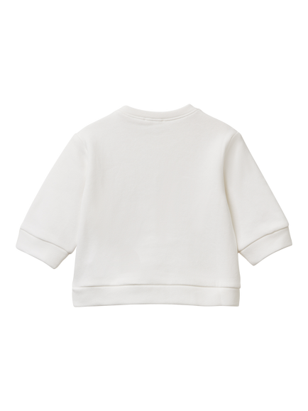 Benetton Baby Crew Neck Jumper, White - view 2, White