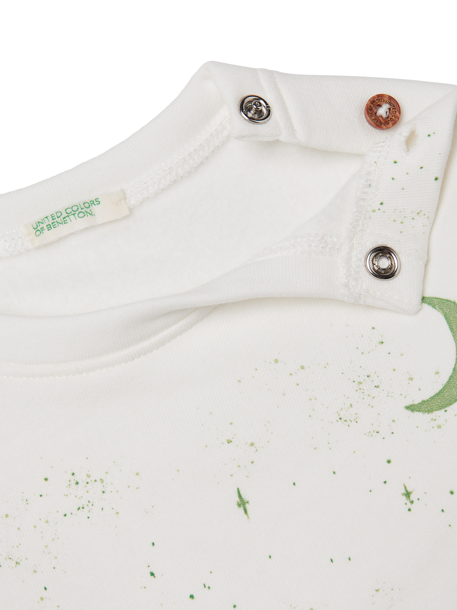 Product image 3 of 3, which shows Benetton Baby Crew Neck Jumper, White, 0-1 months