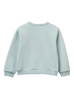 Benetton Kids' Cotton Blend Logo Sweatshirt, Green - view 2, Green
