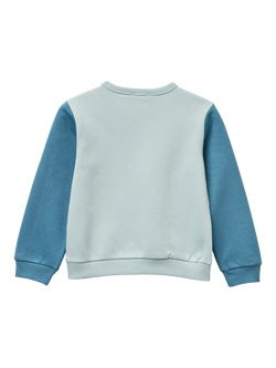 Benetton Kids' Cotton Blend Colour Block Sweatshirt, Multi - view 2, Multi