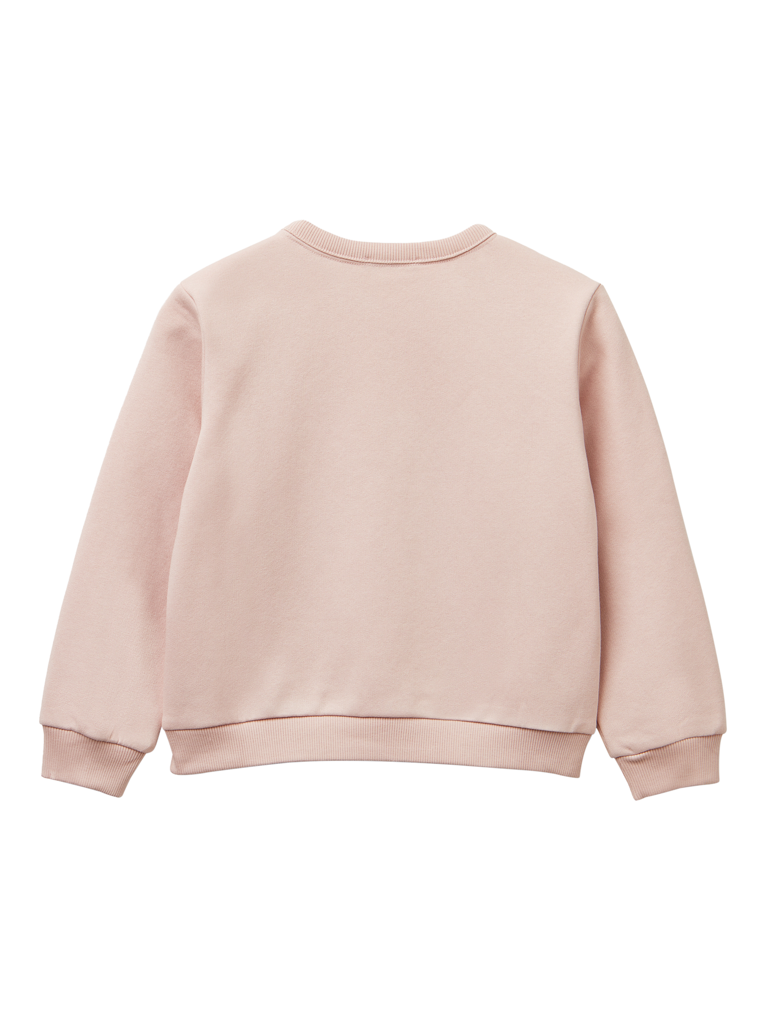 Product image 2 of 3, which shows Benetton Kids' Cotton Blend Logo Sweatshirt, Pink, 3-4 years
