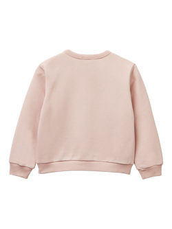 Benetton Kids' Cotton Blend Logo Sweatshirt, Pink - view 2, Pink