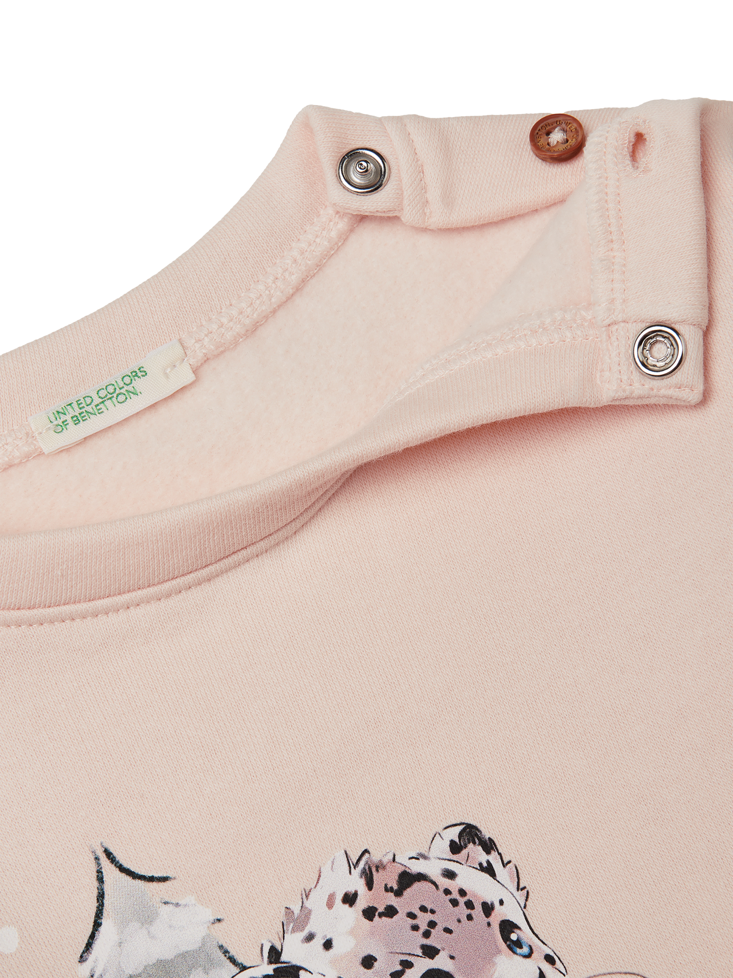 Product image 3 of 3, which shows Benetton Baby Digital Print Jumper, Pink, 1-3 months
