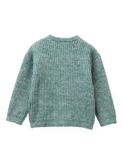 Benetton Baby Knitted Crew Neck Jumper, Grey - view 2, Grey