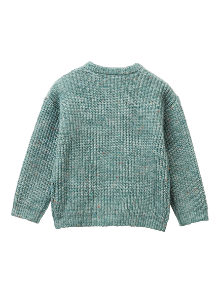 Benetton Baby Knitted Crew Neck Jumper, Grey - view 2, Grey
